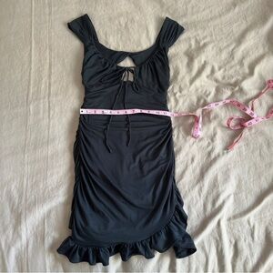 Urban Outfitters Black Ruched Mini Dress